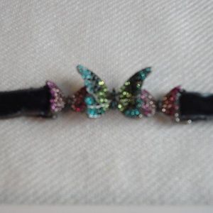 Betsey Johnson Velvet Rhinestone Butterfly Choker